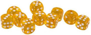 Gele Acryl Dobbelstenen - 6 Kantige Dobbelsteen (SET van 5 STUKS) - Hoge Kwaliteit - Dobbelspellen - Clever - Quixx - 16mm - Gekleurde Dobbelsteen - 6 Zijdige Dobbelsteen - D6 - Stipco