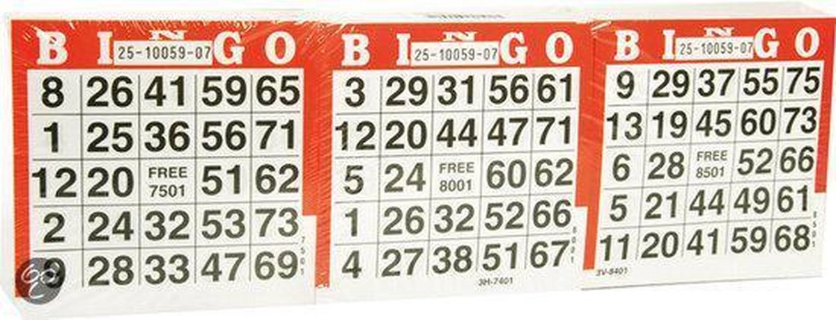 Bingo Kaarten 1500 vel