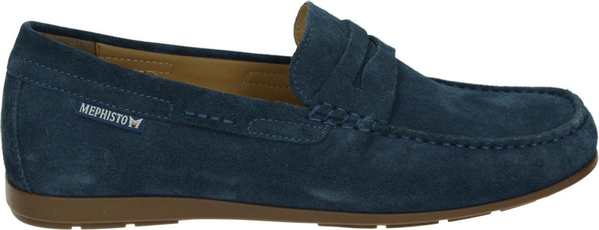 Mephisto ALYON VELOURS - Volwassenen Instappers - Kleur: Blauw - Maat: 41