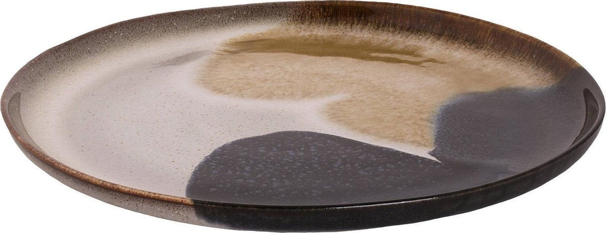 Palmer Bord Aquarel 28 cm Beige Blauw Stoneware 1 stuk(s)