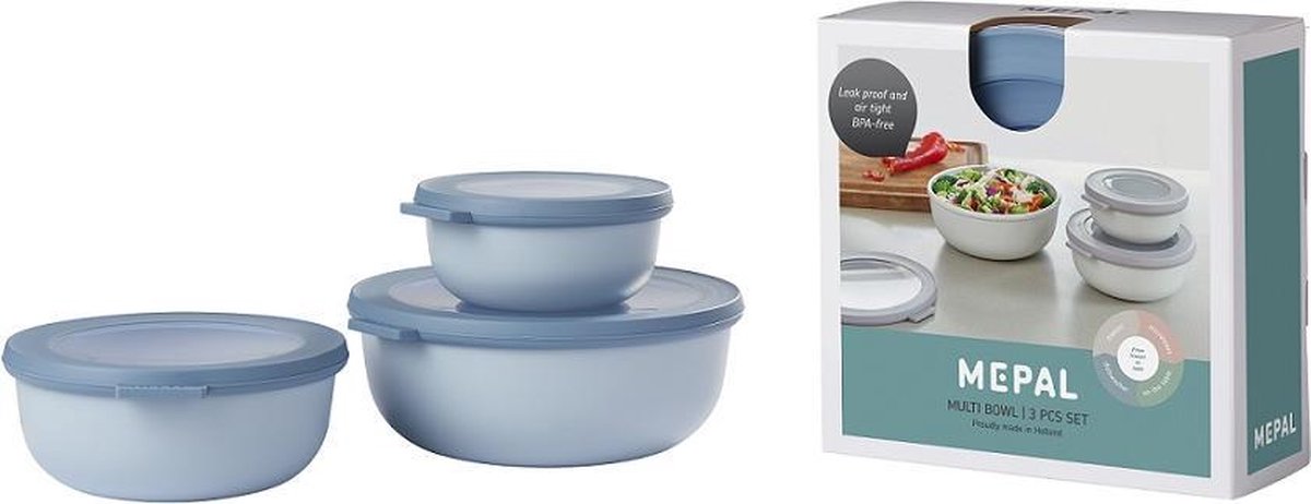 Mepal - Multikom Cirqula 3-delige set (350 + 750 + 1250 ml) - Mag in de vriezer