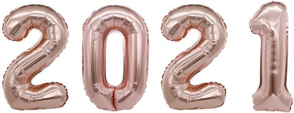 Oud en Nieuw Ballonnen – 2021 – Kerst Decoratie – Nieuwjaar - Rose goud