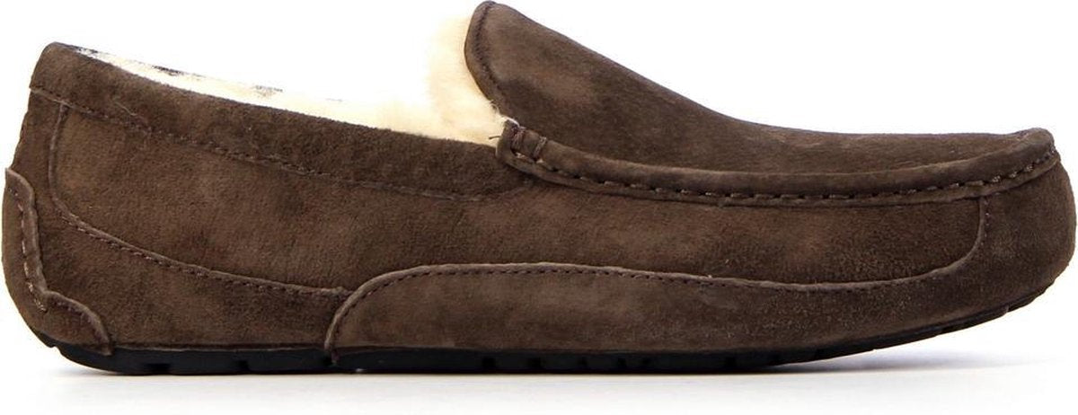 UGG Mannen Suède Pantoffels / Herenschoenen Harde zool Sloffen - Mens ascot suede - Bruin - Maat 40