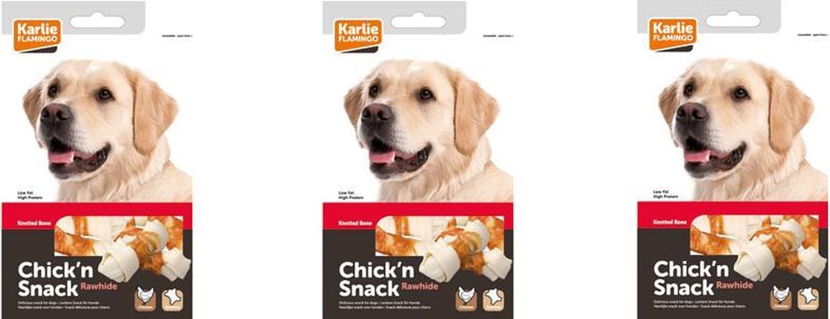 Chick'n snack knotted bone 3 x 85gr