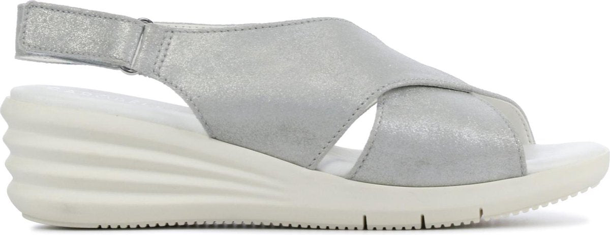 Capobella Vrouwen Leren  Sandalen / Damesschoenen Elza - Zilver - Maat 38