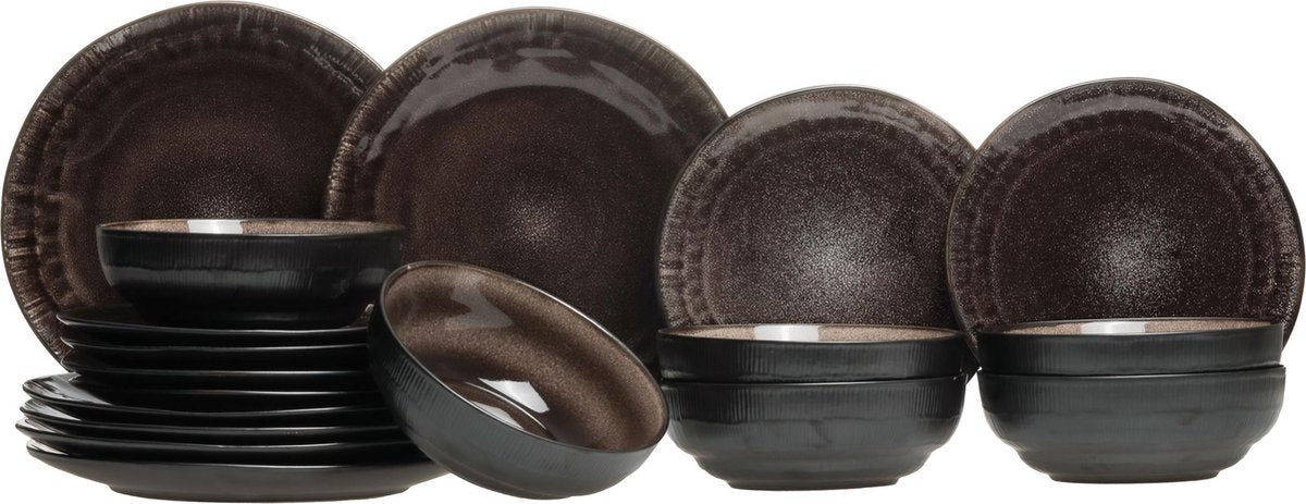 Studio Tavola Serviesset Dark Brown 18-Delig