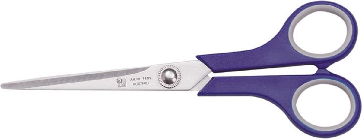 Schaar Alco 17cm roestvrij blauw met softgrip