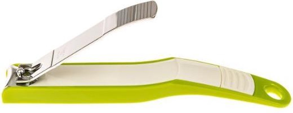 Nagelknipper groot met Ergonomische handgrip en nagelopvang 13 cm.Groen