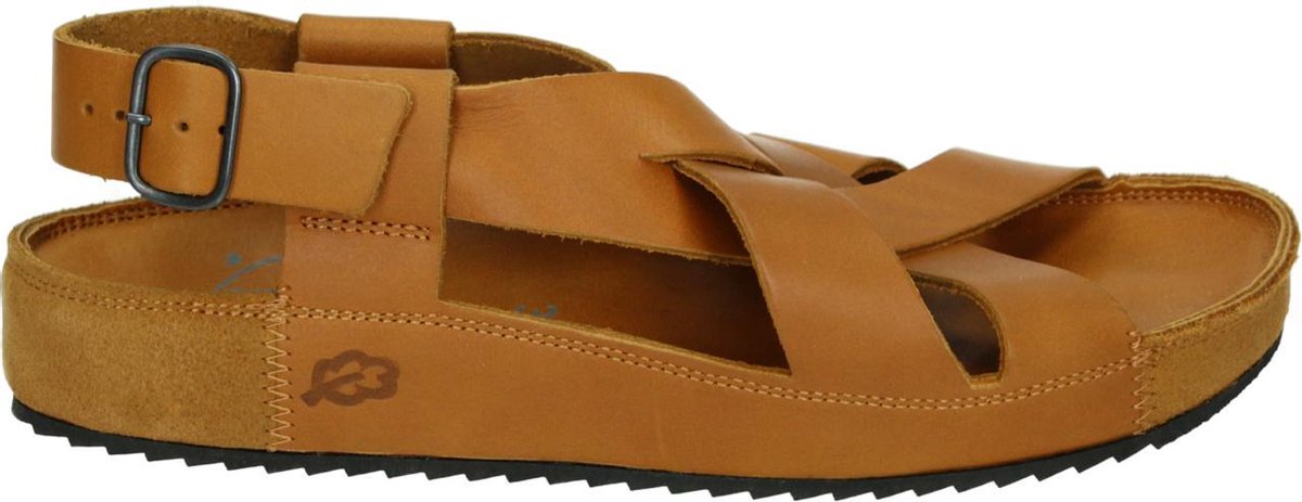 Loints of Holland 14252 - Volwassenen Platte sandalenDames Sandalen - Kleur: Cognac - Maat: 42