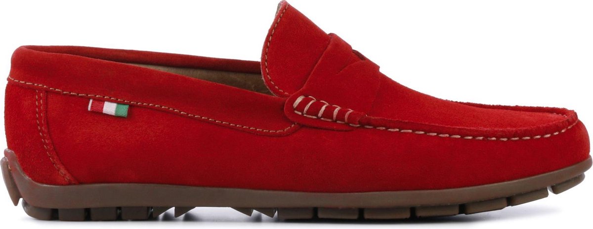 Giuseppe Maurizio Mannen Suède Loafers / Herenschoenen / Instapper - G3017 - Rood - Maat 41