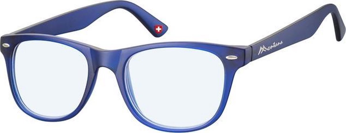 Bril Montana blue light filter +0.00 dpt blauw