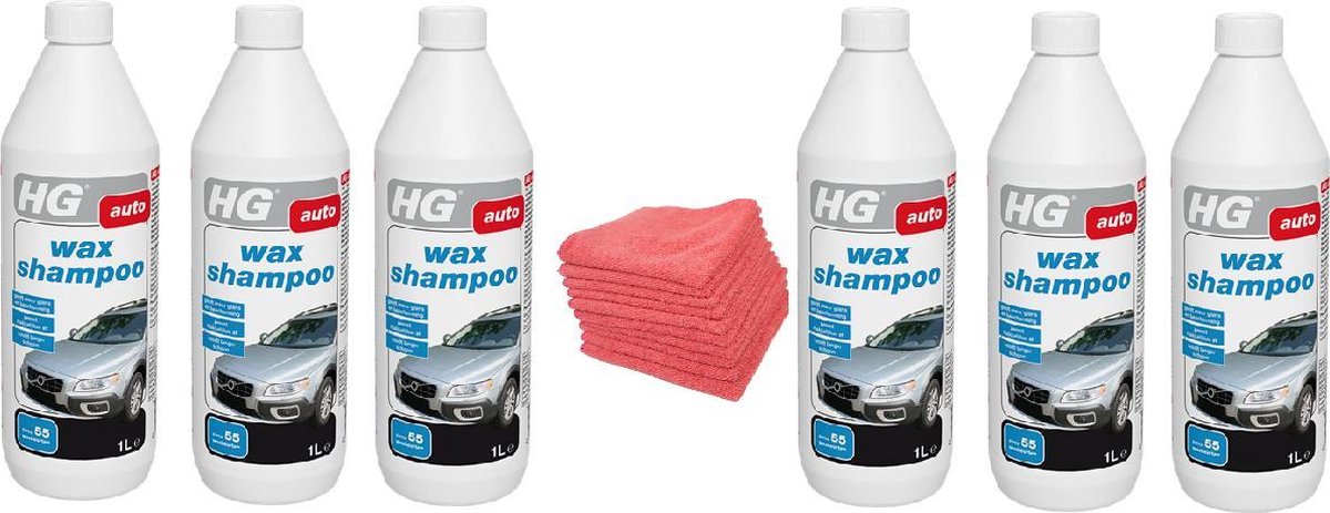 HG wax shampoo Doos 6 Stuks + 10 Microvezeldoeken