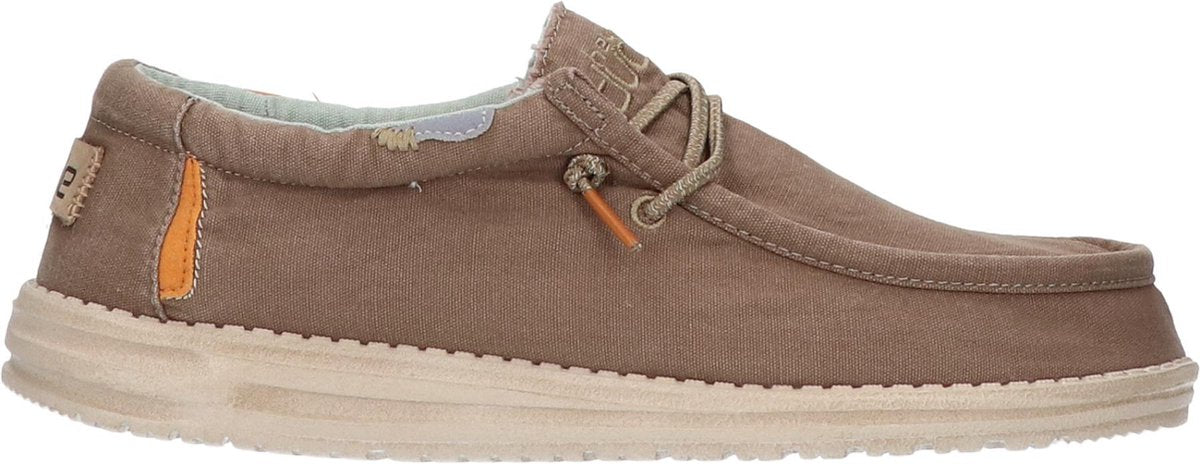 HEYDUDE Wally Washed Heren Instapper Walnut maat 41