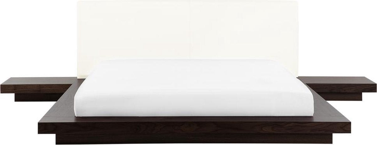 Beliani ZEN - Tweepersoonsbed - donkere houtkleur - MDF