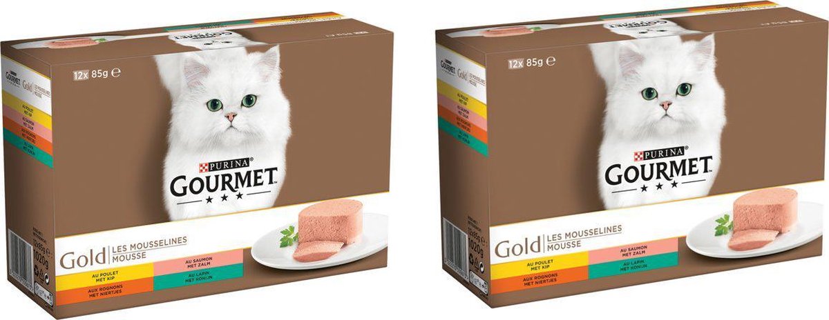 Gourmet Gold 12X85G Fijne Mousse per 2 verpakkingen