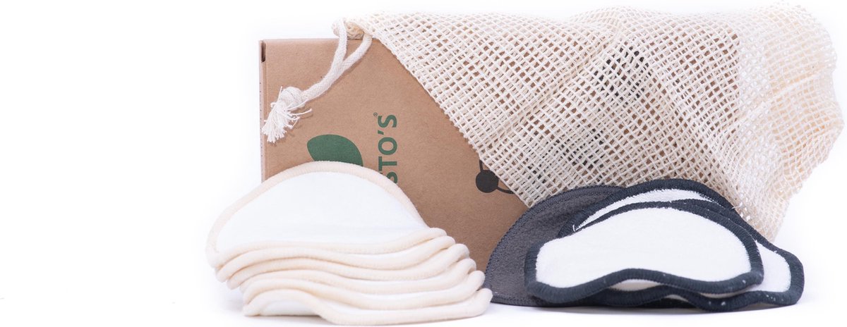 Nesto's Herbruikbare Wattenschijfjes - Wasbare Make Up Pads - Bamboe - 10 stuks