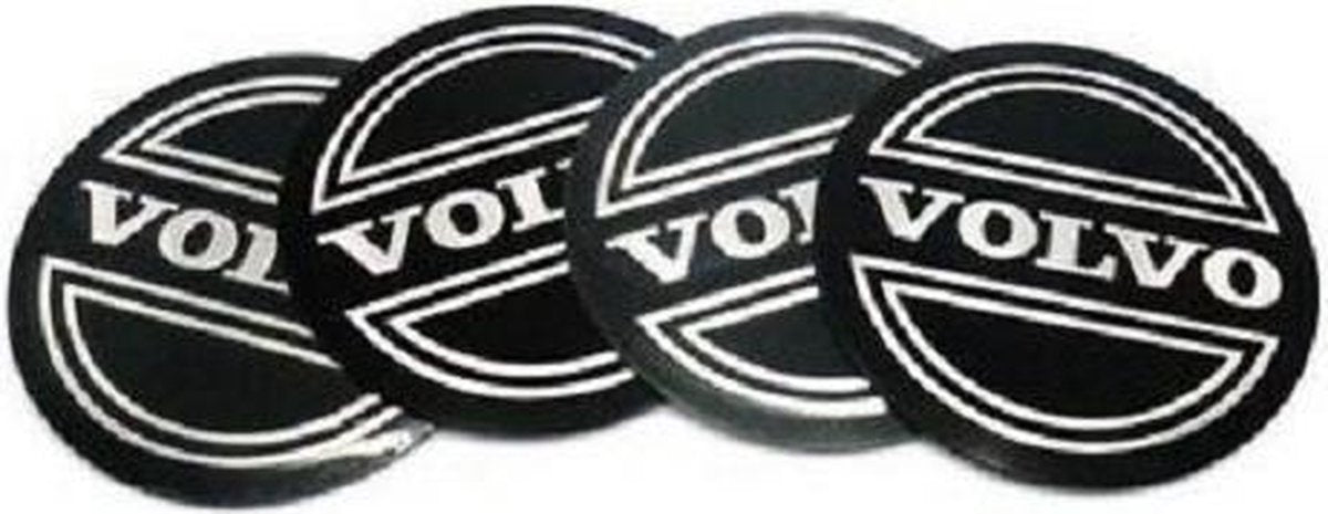 Set van 4 Volvo stickers 57mm - Velgen - Winterbanden - Velg - All season banden - Naafdoppen -Naafkappen -Ontvochtiger - Ruitenkrabber - Vorst - Regen - stickers - logo - embleem