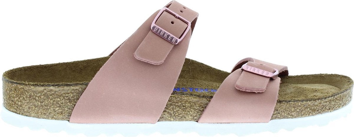 Birkenstock Sydney Old narrow Soft Nubuck Dames Slippers - Rose - Maat 38