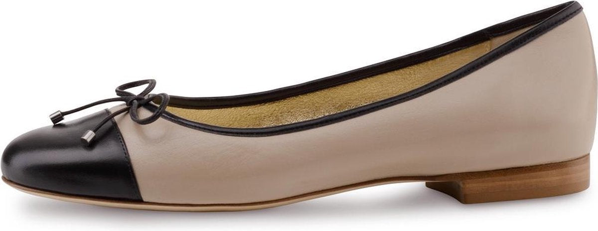 Ballerina's voor Dames – Beige met Zwart – Instappers – Klassieke Dames Schoenen – Werner kern Mia – Maat 40