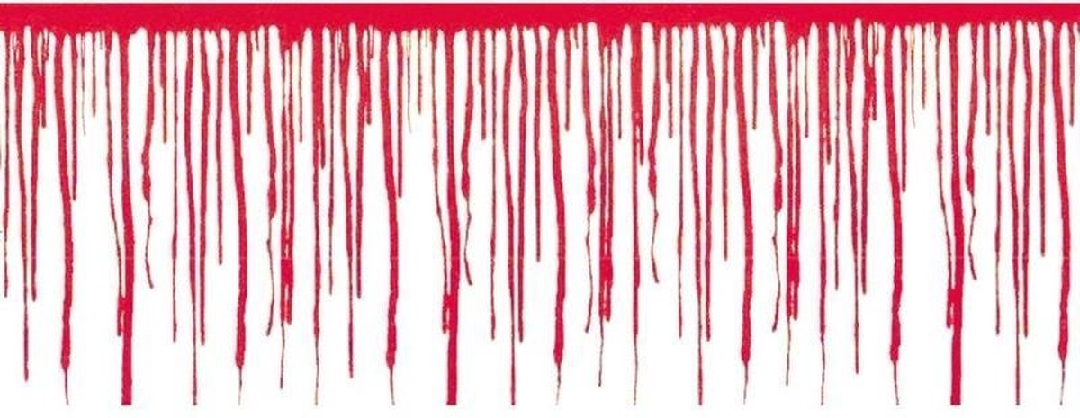 Wanddecoratie druipend bloed 610 x 30 cm Horror/Halloween versieringen