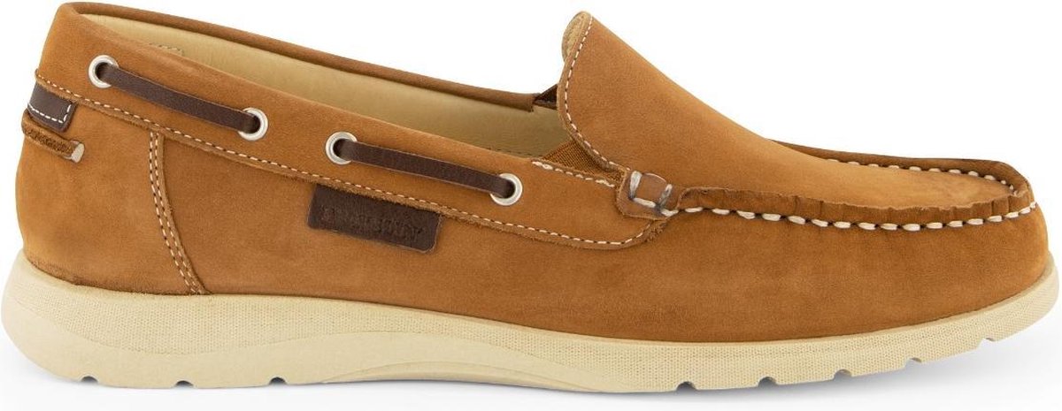 Travelin Seatown - Dames Instappers - Leren Moccasins - Cognac - Maat 39