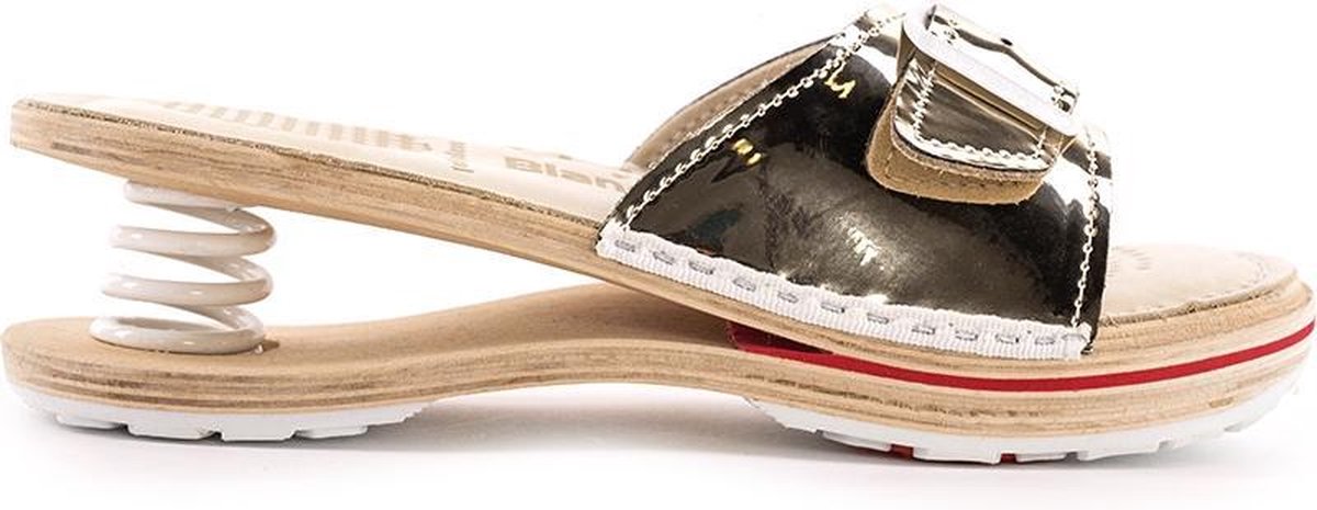Slippers dames – Geveerd – Goud – Maat 38