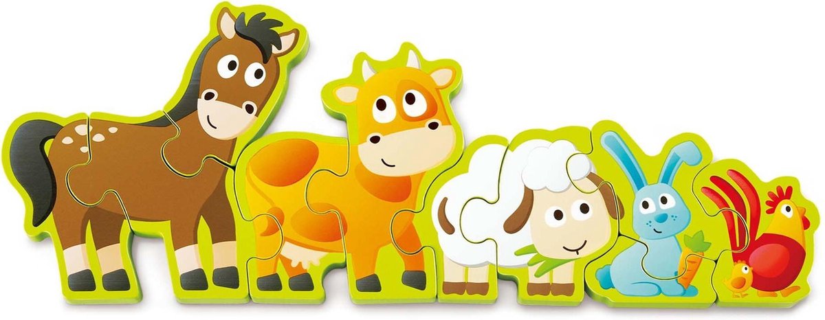 Hape Vormenpuzzel Dieren En Getallen Hout 34 Cm 10-delig