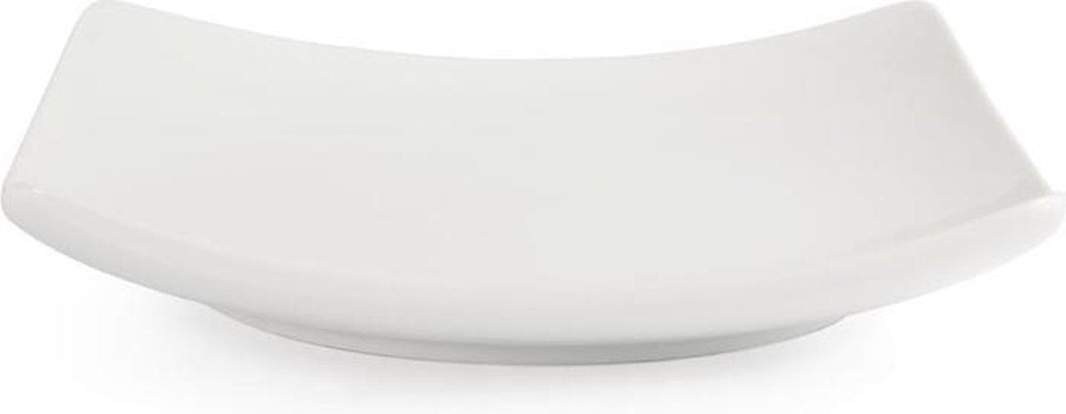 Olympia Whiteware vierkante gebogen borden | 25x25 cm | 4 Stuks