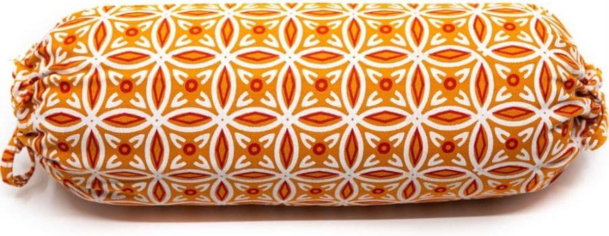 Yoga Mini Nek Bolster Oranje Rond Katoen – 34 x 10 x 10 cm
