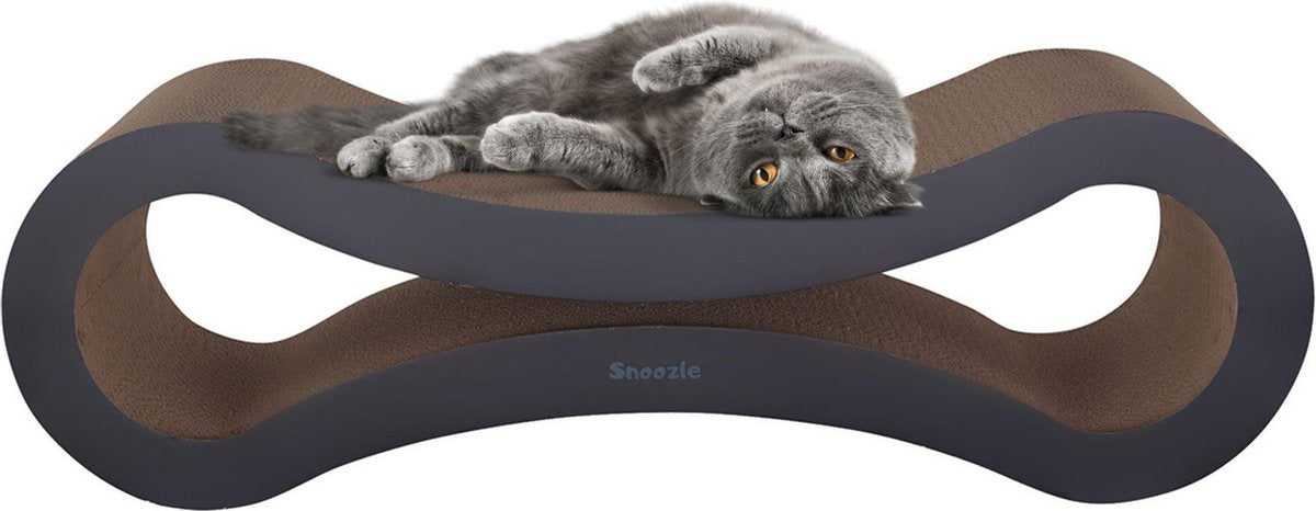 Snoozle Loop Krabpaal voor Katten - Zwart - 86cm - Krabmeubel voor grote katten - Karton