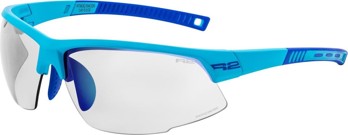 R2 Racer Fietsbril - Sport Zonnebril - Meekleurende Glazen Blauw