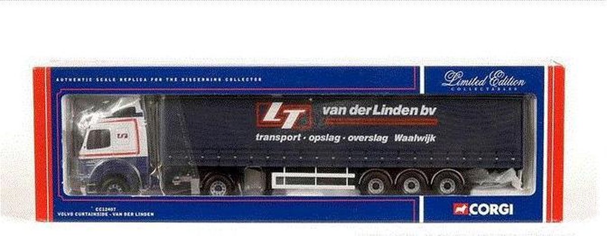 Volvo FH12 4x2 + Curtainside Semitrailer 'van der Linden BV' - 1:50 - Corgi
