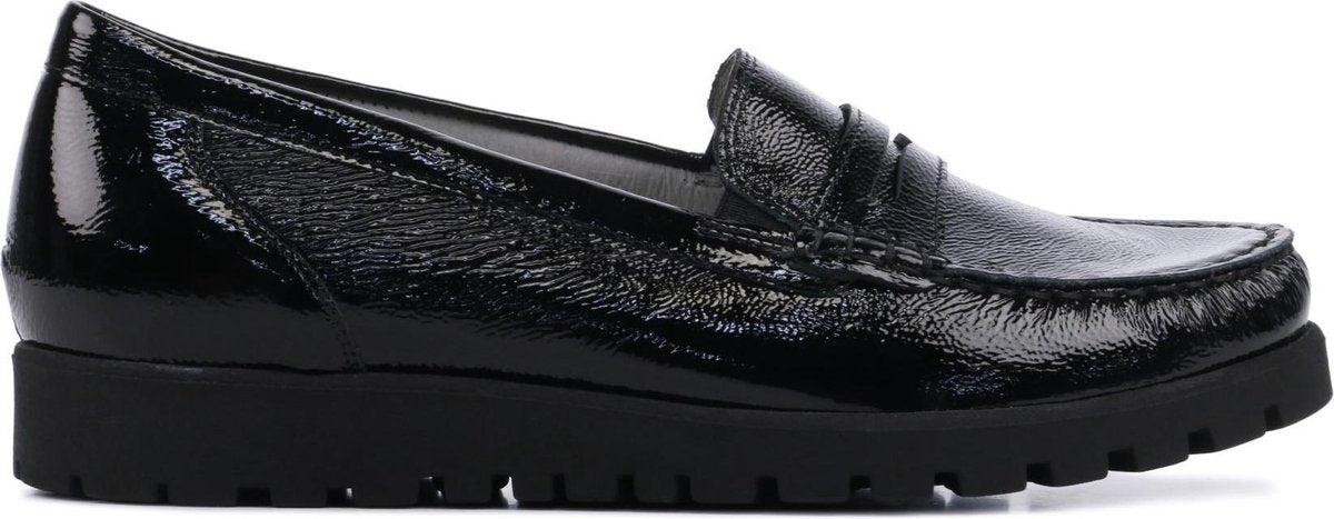 Waldlaufer Vrouwen Leren Mocassins / Damesschoenen / Instapper - 549002 - Zwart - Maat 37.5
