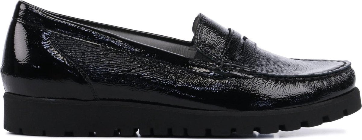 Waldlaufer Vrouwen Leren Mocassins / Damesschoenen / Instapper - 549002 - Zwart - Maat 36.5