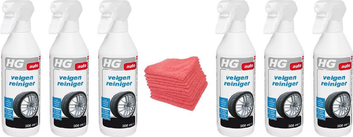 HG velgen reiniger Doos 6 Stuks + 10 Microvezeldoeken