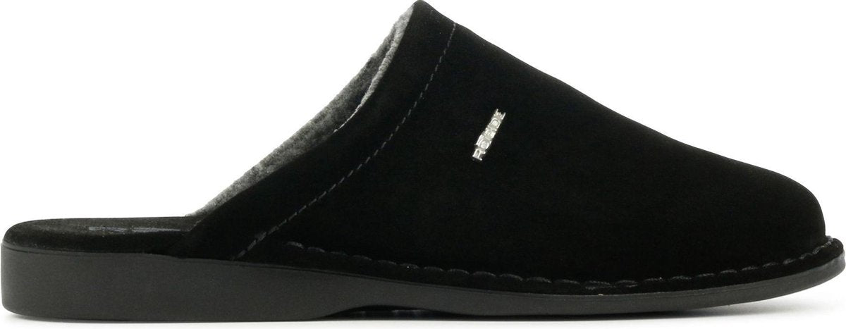 Rohde Mannen Suède Pantoffels / Herenschoenen Harde zool Sloffen - 6762 - Zwart - Maat 41