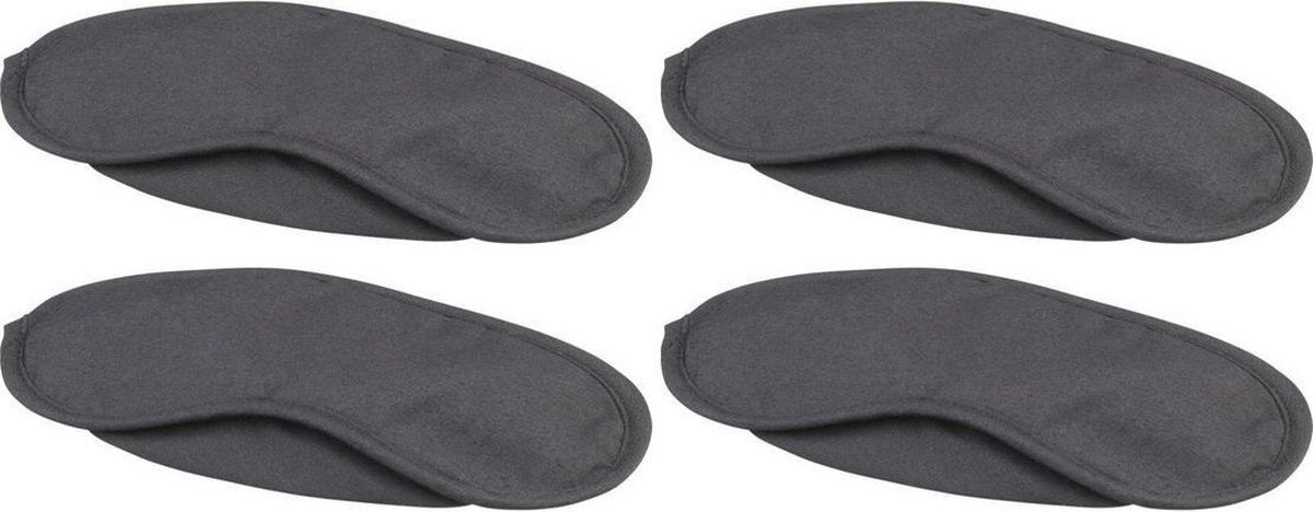 4x stuks zwart verduisterend oogmasker met 2 banden - Slaapmaskers/Reismaskers - Handig voor op reis/vakantie