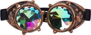 Steampunk bril caleidoscoop goggles - koper studs - bruin burning man