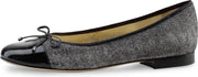 Glitter Ballerina's voor Dames – Zwart Lakleer – Zilver Brokaat – Feestelijke Instappers – Werner Kern Kay – Maat 40