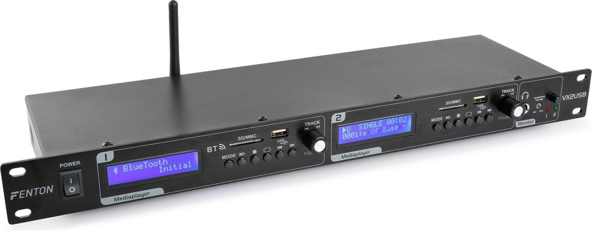 SkyTec Fenton VX2USB Dubbele speler met opnamefunctie USB/SD/BT