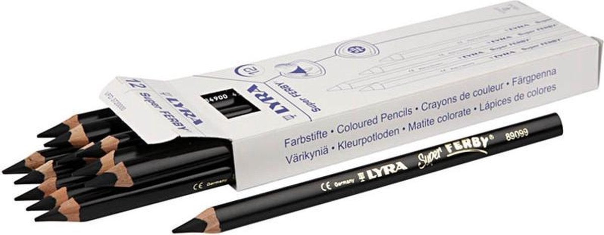 Lyra Super Ferby Kleurpotloden Zwart 12 Stuks