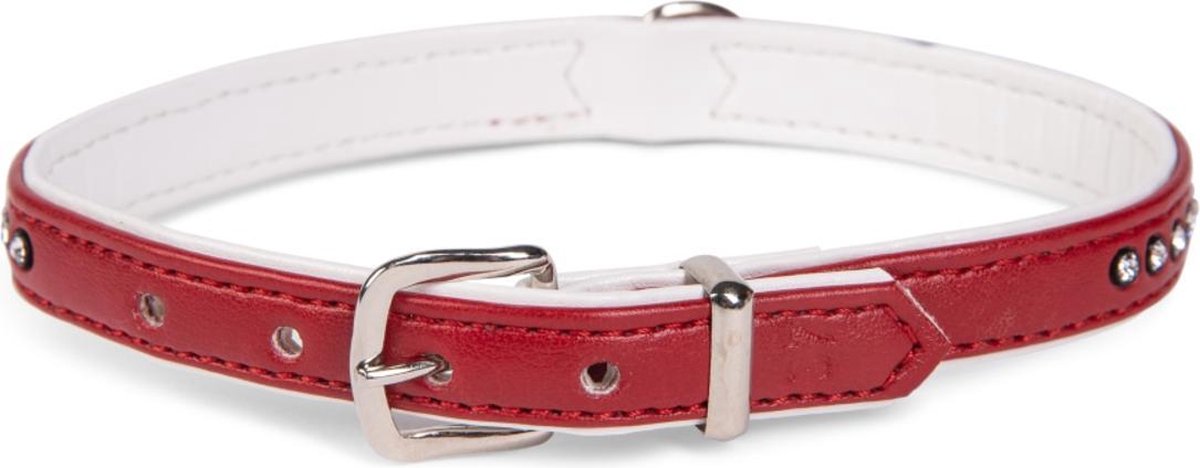 Dierenbenodigdheden Vadigran Halsband Crystal 1 Rij Rood 27Cmx12-14Mm
