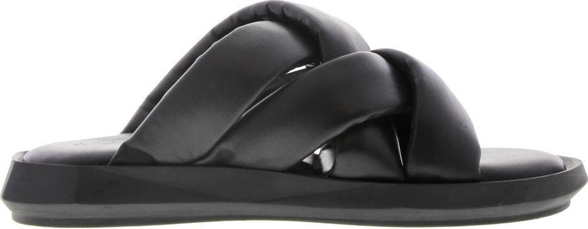 Tango | Pepper 1-a black puffy leather sandal - black sole | Maat: 42