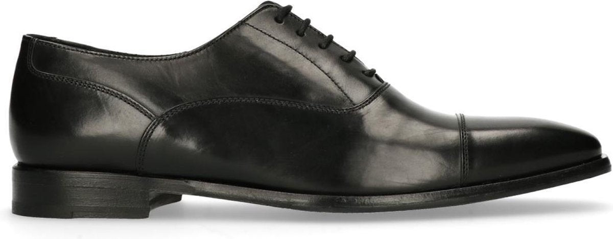 Manfield - Heren - Zwarte oxford veterschoenen - Maat 42