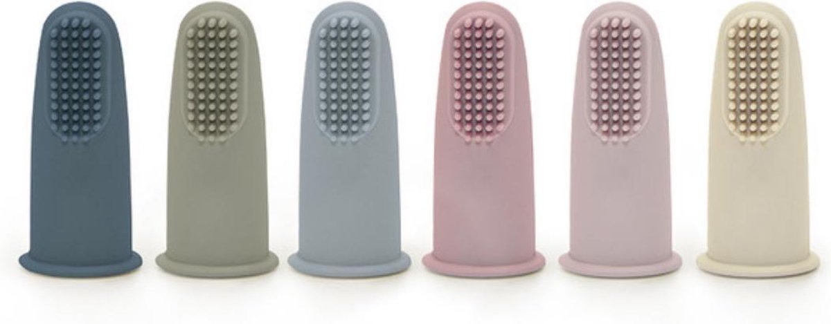 SIIDDS - zachte vingertandenborstel - baby - BPA-vrij - siliconen - tandjes - tanden poetsen - vinger tandenborstel - oud roze