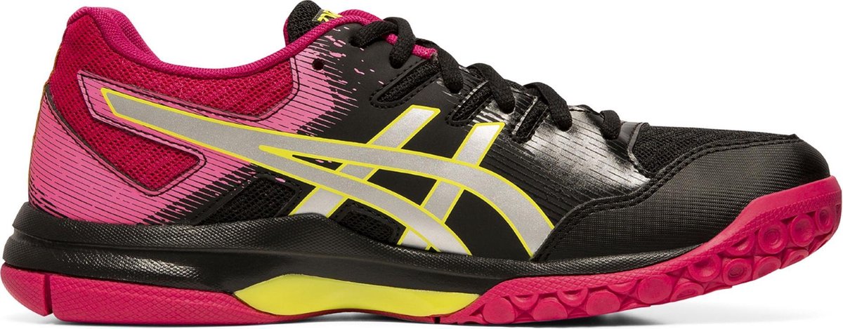 Asics Gel-Rocket 9 Sportschoenen - Maat 40.5 - Vrouwen - zwart/ roze/ geel