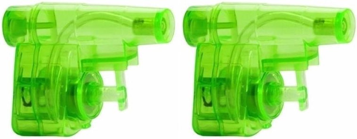 3x stuks mini groene waterpistolen 5 cm  - waterpret - kunststof waterspeelgoed