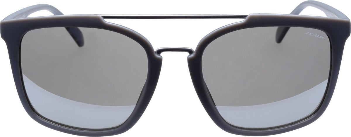 ICON Sport Zonnebril SPADER - Mat grijs montuur - Zilver spiegelende glazen - GEPOLARISEERD