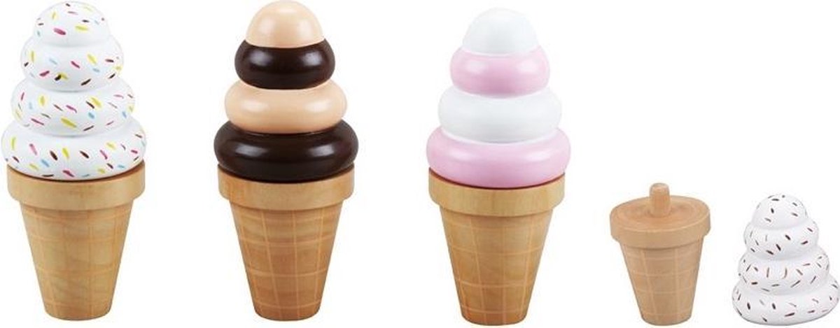 Mamamemo Houten Ijshoorntjes Set 4 Stuks