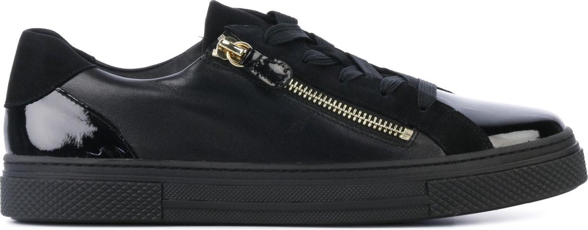 Hassia Vrouwen Leren Lage sneakers / Damesschoenen 301233 led - Zwart - Maat 42.5